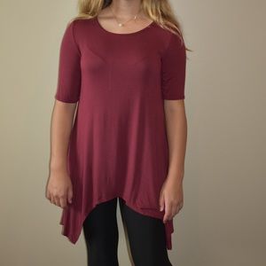 Red High Low Soft Shirt